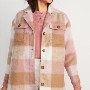 Old Navy Printed Flannel Long Utility Shacket